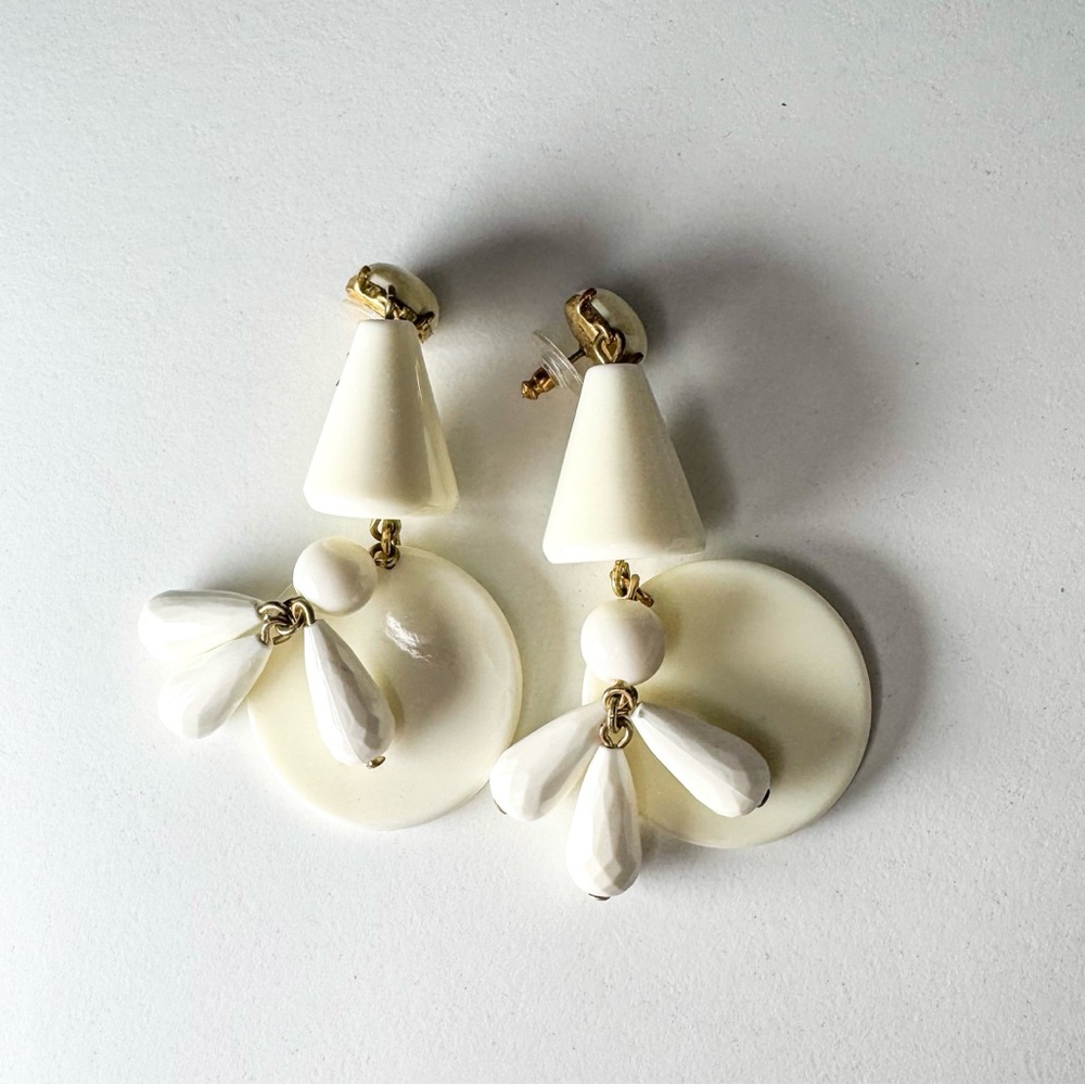 J Crew statement earrings, cream
